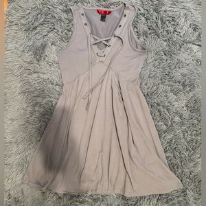 Y2K mini dress empire waist grey size S
